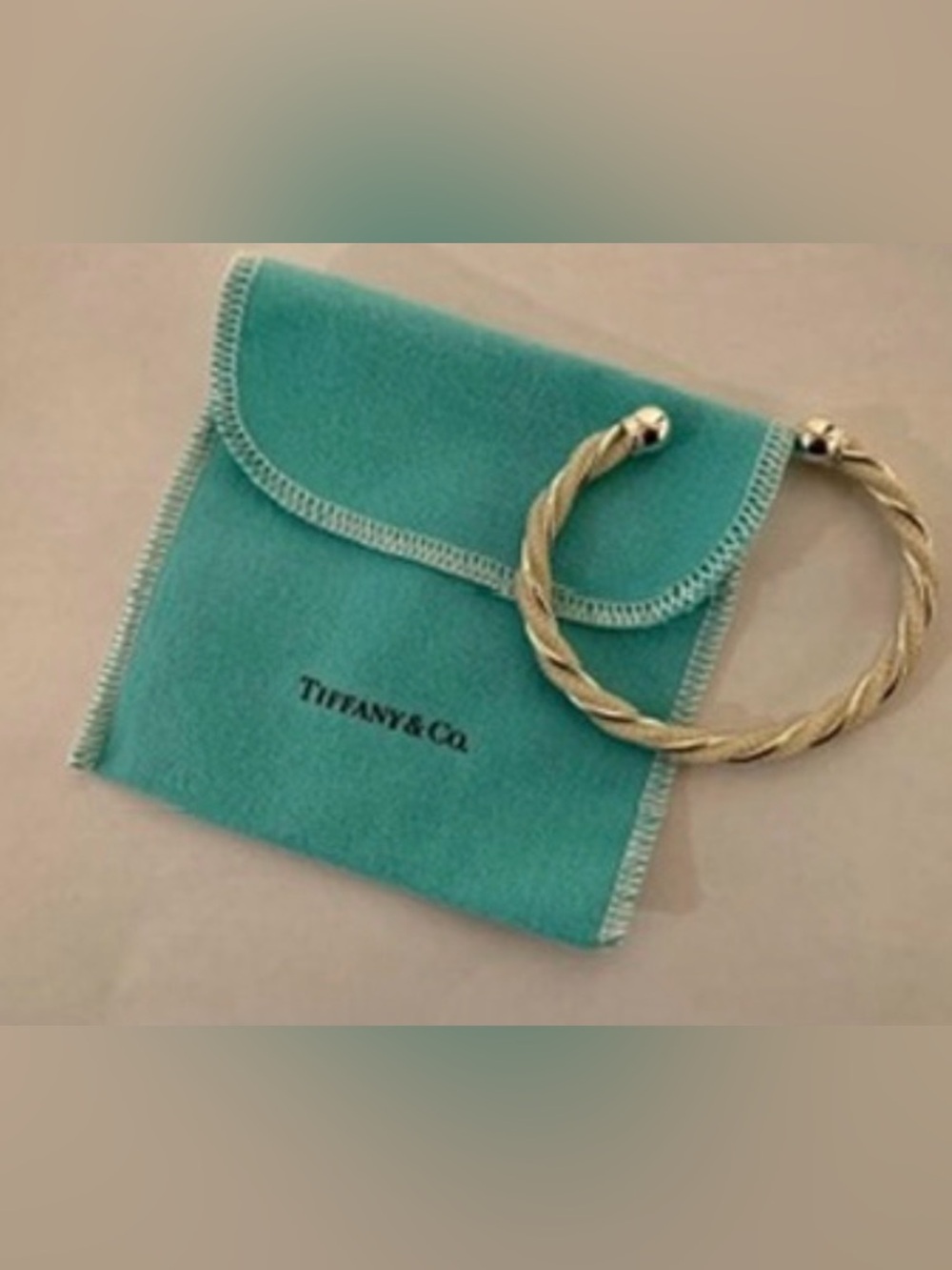 Rare Tiffany & Co. Elsa Peretti sterling silver twisted mesh cuff bracelet.